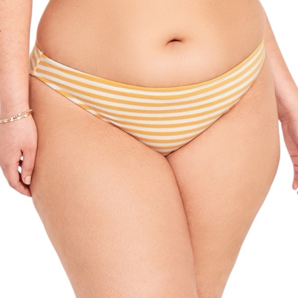 Old Navy Low-Rise Striped Terry Classic Bikini Swim Bottoms Orange Stripe 2X - Picture 6 of 10